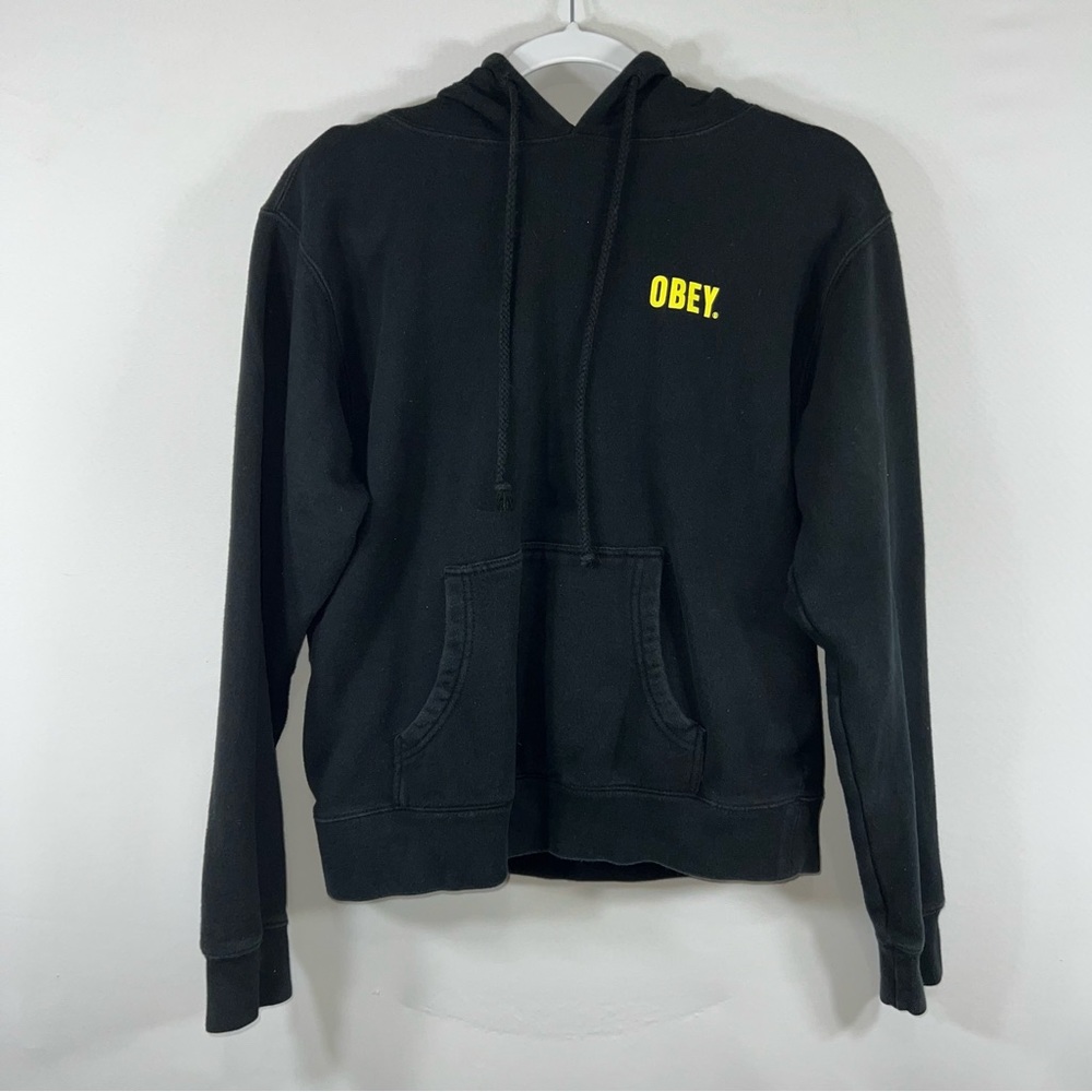 Obey Black & Yellow Peace Hoodie Kids size Large
